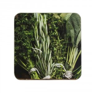6ks pevné korkové podtácky bylinky Herbs - 10*10*0,4cm