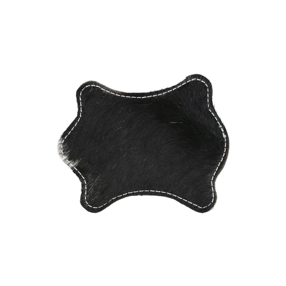 Podtácek z hovězí kůže / bílo černá - 11*10*0,3cm