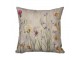Béžový polštář rozkvetlá louka Flowers Poppy s výšivkou I - 45*45*15cm