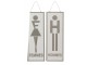 2ks závěsná kovová cedule Men Women, Femmes Hommes - 16*46 cm
