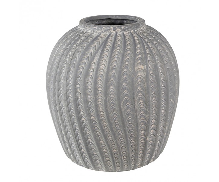 Šedá cementová dekorativní váza M - Ø 20*20 cm