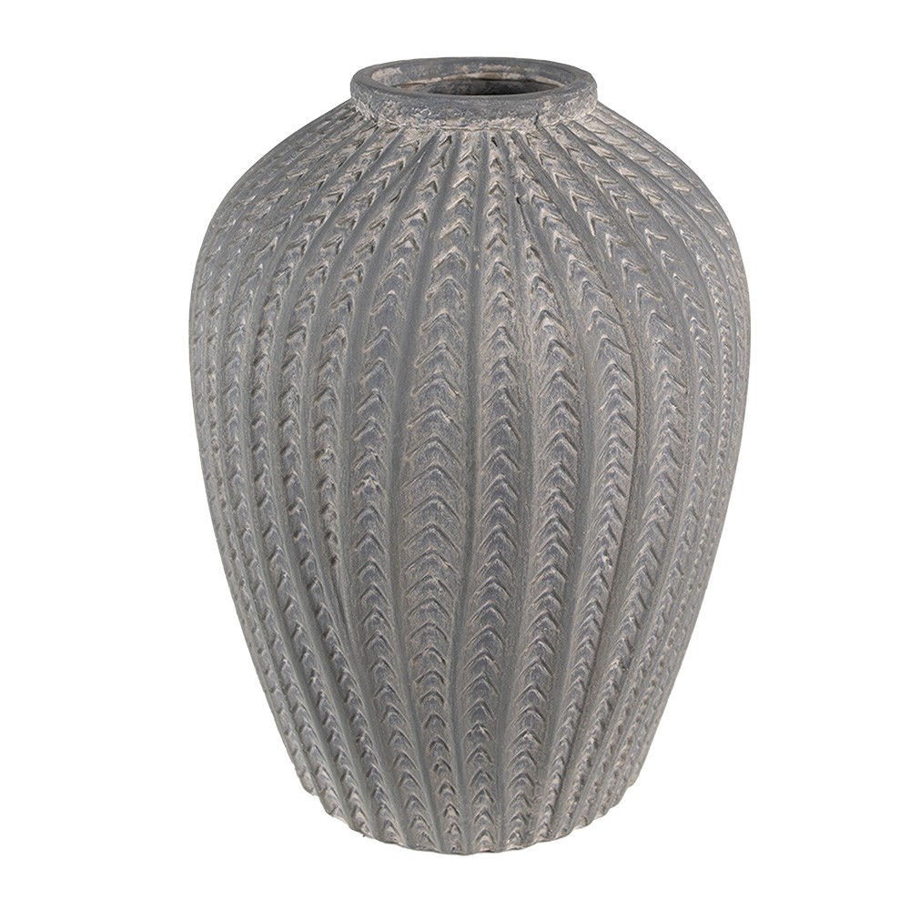 Šedá cementová dekorativní váza L - Ø 21*28 cm Clayre & Eef