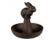 Hnědá kovová dekorativní miska králík - Ø 12*13 cm