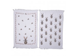 Sada 2ks kuchyňský froté ručník s králíčky - 40*66 cm
