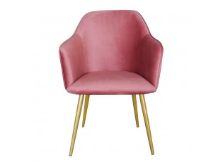 Růžová jídelní židle se zlatými nohami Gilda - 58*56*83 cm