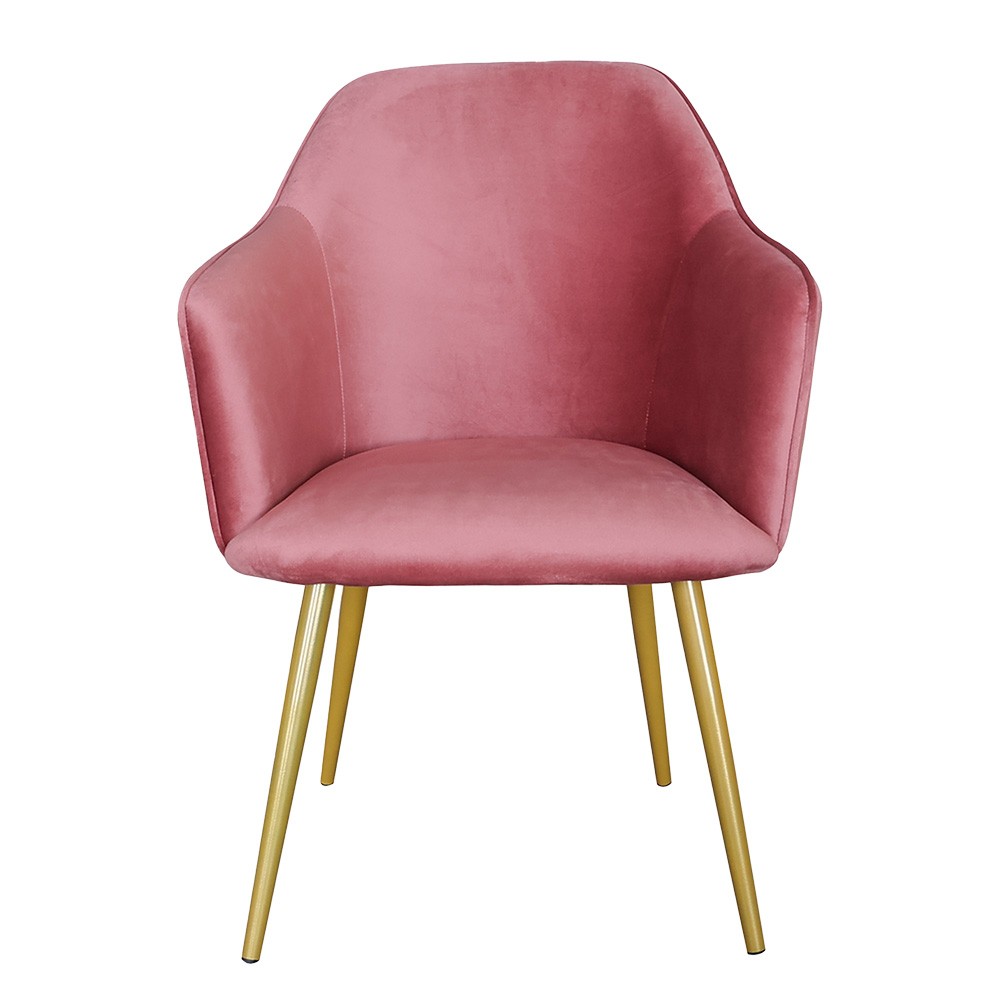 Růžová jídelní židle se zlatými nohami Gilda - 58*56*83 cm Clayre & Eef