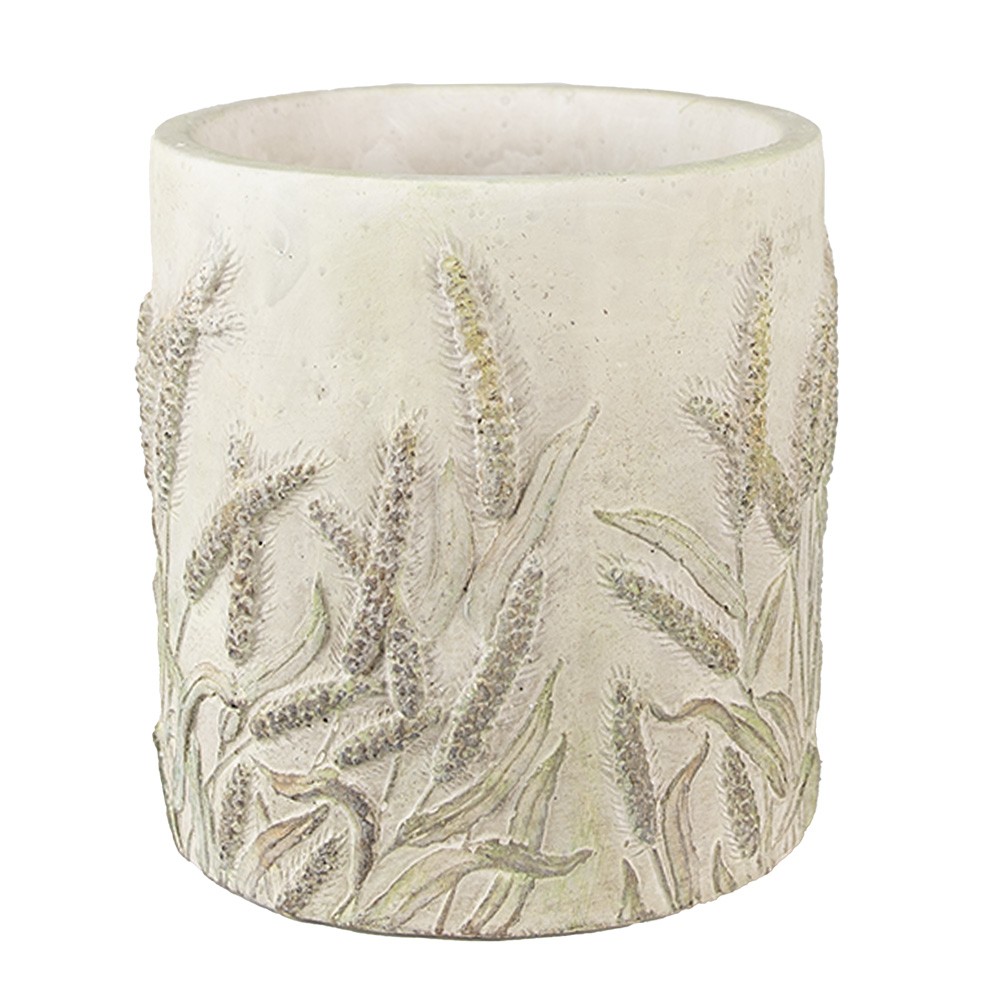 Cementový obal na květináč s jitrocelem Plantain M - Ø 17*17 cm 6TE0461M