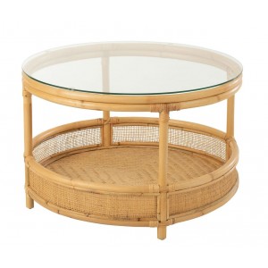 Přírodní ratanový coffee stolek Jovelyne Rattan - Ø 70*47cm
