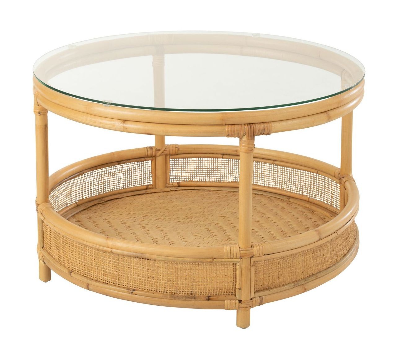 Přírodní ratanový coffee stolek Jovelyne Rattan - Ø 70*47cm