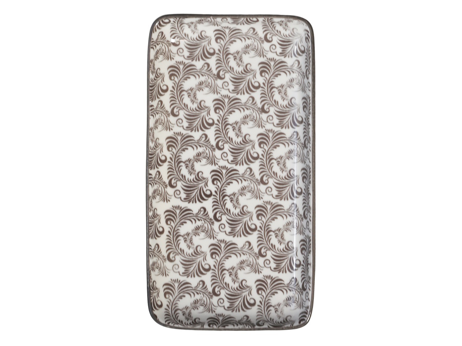 Mocca porcelánový tácek s ornamenty Arés Mocca - 20*11*2cm