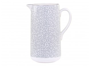 Šedý porcelánový džbán s ornamenty Arés Grey - 15*9*20cm / 1100ml