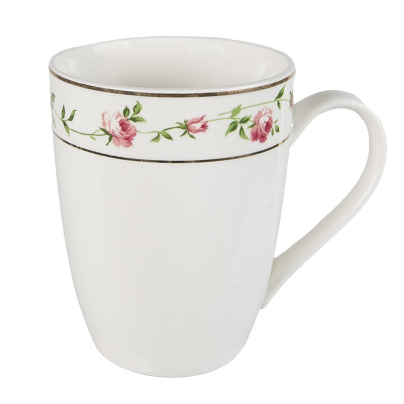 Porcelánový hrnek s růžičkami Cutty Rose - 12*8*10 cm / 300 ml