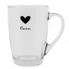 Sklenička se srdíčkem Love Birds - Ø 8*9 cm / 300 mlBarva: transparentní, černáMateriál: sklo