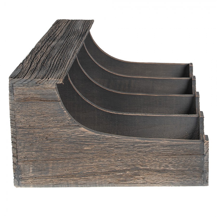 Šedý antik dřevěný příborník Gina - 41*28*17 cm