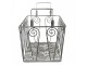 Šedý kovový košík s ornamenty a patinou - 37*20*25 cm