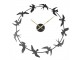 Černé antik nástěnné kovové hodiny s ptáčky - 69*4*66 cm / 1*AA