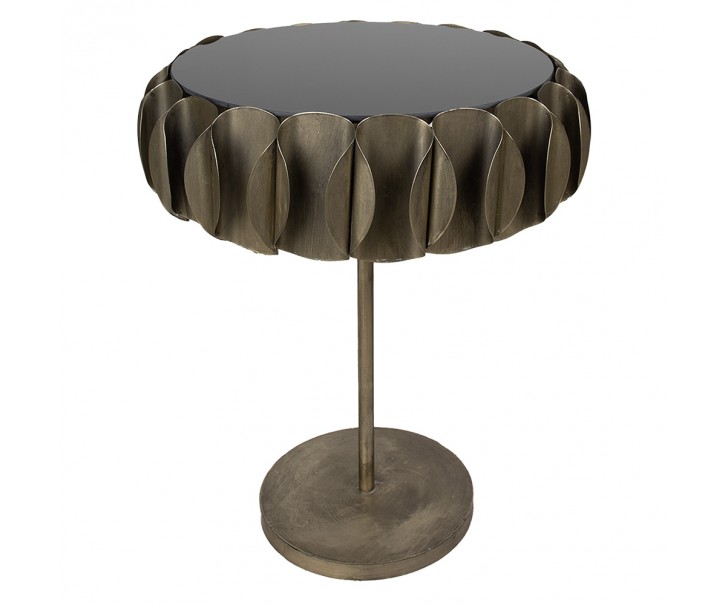 Mosazný antik odkládací stolek Fridó - Ø 57*66 cm