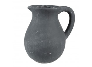 Tmavě šedý dekorativní džbán - 17*15*11 cm