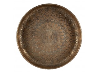 Měděný antik dekorativní kovový podnos - Ø 50*8 cm