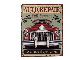 Barevná antik nástěnná kovová cedule Auto Repair - 20*1*25 cm