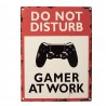 Červenobílá antik nástěnná kovová cedule Do Not Disturb - 25*1*33 cm