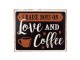 Černá antik nástěnná kovová cedule Love And Coffee - 25*1*20 cm