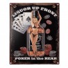 Černá antik nástěnná kovová cedule Liquor Up Front - 20*1*25 cm