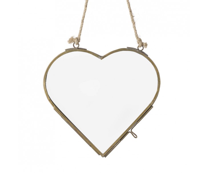 Bronzový antik závěsný fotorámeček ve tvaru srdce Heart - 15*15*1cm