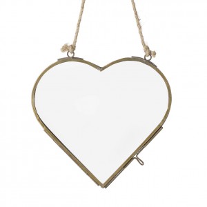 Bronzový antik závěsný fotorámeček ve tvaru srdce Heart - 15*15*1cm