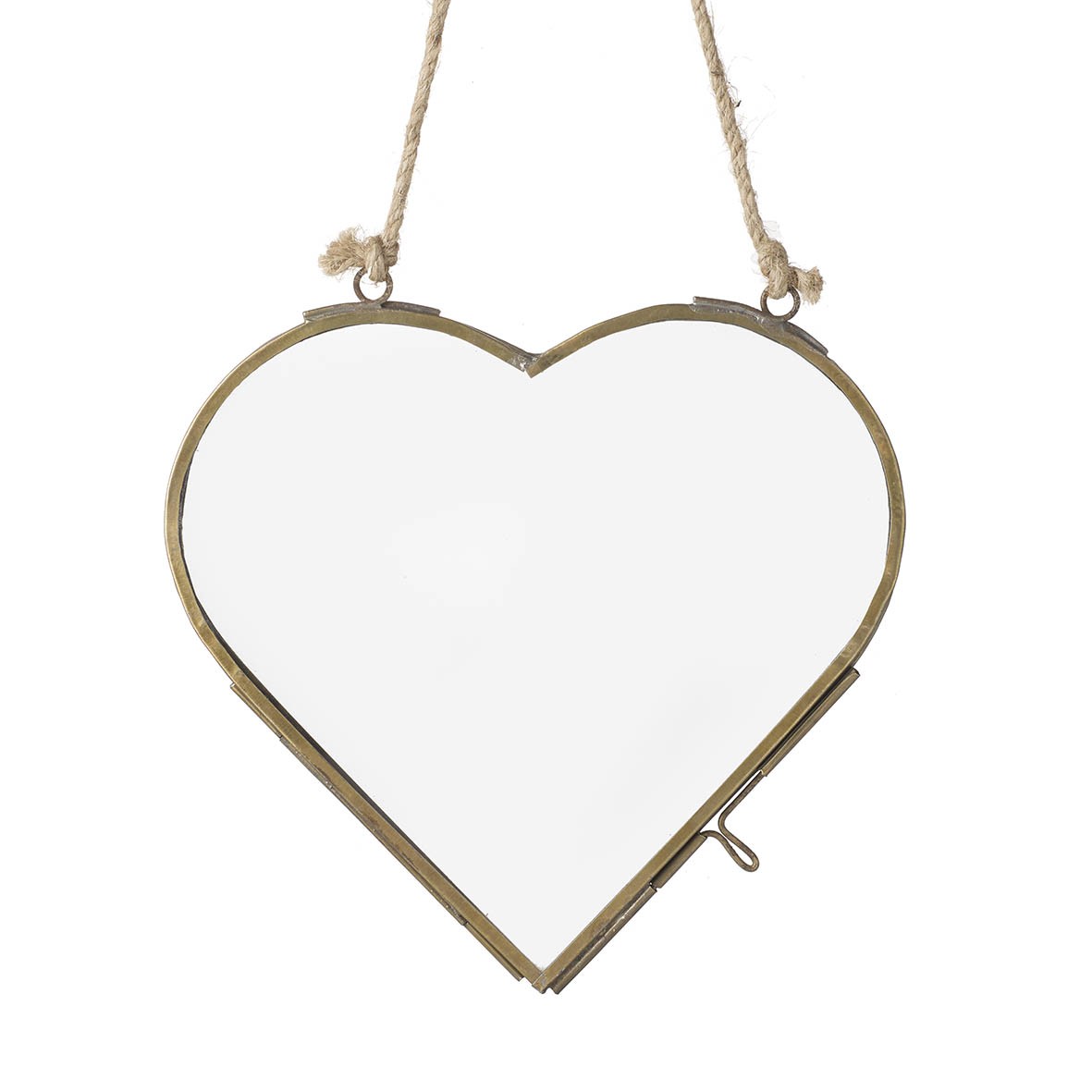 Bronzový antik závěsný fotorámeček ve tvaru srdce Heart - 15*15*1cm Light & Living