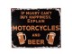 Černá antik nástěnná kovová cedule Motorcycles - 25*1*20 cm