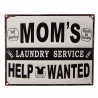 Bílo-černá antik nástěnná kovová cedule Mom´s Laundry Service - 25*1*20 cm Barva: bílo-černá antikMateriál: kovHmotnost: 0,175 kg