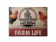 Béžová nástěnná kovová cedule Farm Life -33*1*25 cm