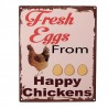 Růžová nástěnná kovová cedule Fresh Eggs - 20*25 cm Barva: multiMateriál: kovHmotnost: 0,17 kg