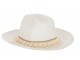 Bílý slaměný klobouk s mušličkami a střapci Shells - 35*28*13cm