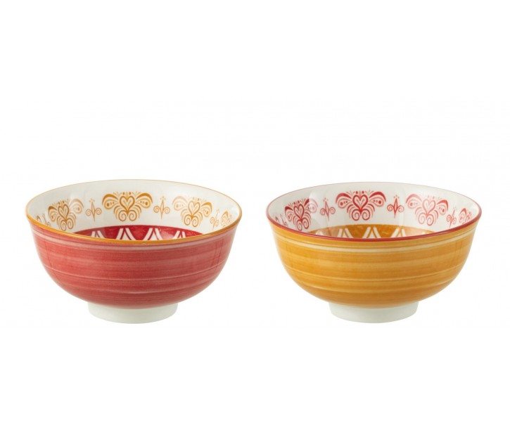 Set 2ks barevná porcelánová miska Bowl Jam - Ø11*5 cm/ 220ml
