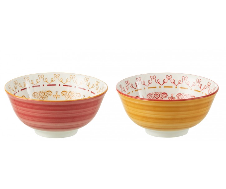 Set 2ks barevná porcelánová miska Bowl Jam - Ø15*7cm/ 570ml