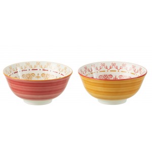 Set 2ks barevná porcelánová miska Bowl Jam - Ø15*7cm/ 570ml