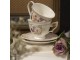 Porcelánový květovaný šálek s podšálkem - 12*9*7 / 14*14*2 cm / 200 ml
