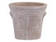 Přírodní antik cementový obal na květináč s oušky Tion - 13,5*13*12cm