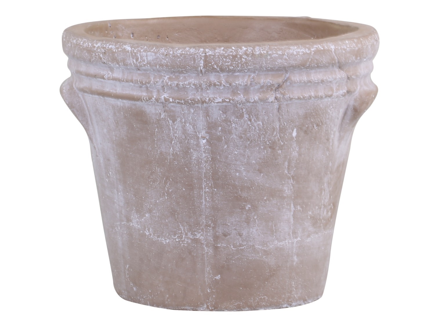 Přírodní antik cementový obal na květináč s oušky Tion - 19,5*19*16cm 65071700 (65717-00)