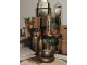 Bronzový dekorační kovový stoleček na květiny - Ø 37*12 cm