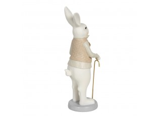 Velikonoční dekorační soška králíka s hůlkou - 12*9*31 cm