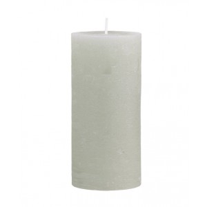 Zelená široká svíčka Rustic pillar verte - Ø 7*10cm/ 40h