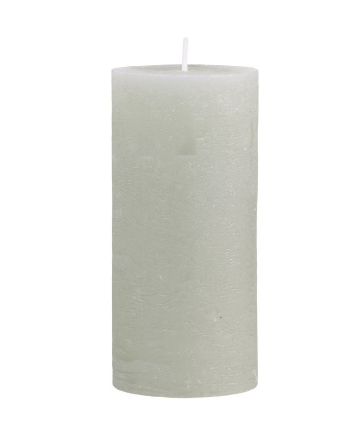 Zelená široká svíčka Rustic pillar verte - Ø 7*10cm/ 40h