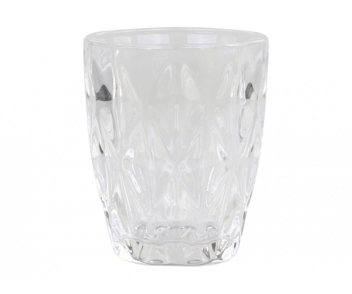 Sklenička ze silnějšího skla s dekorem Diamond cut - Ø8*10 cm 
