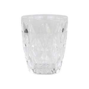 Sklenička ze silnějšího skla s dekorem Diamond cut - Ø8*10 cm 