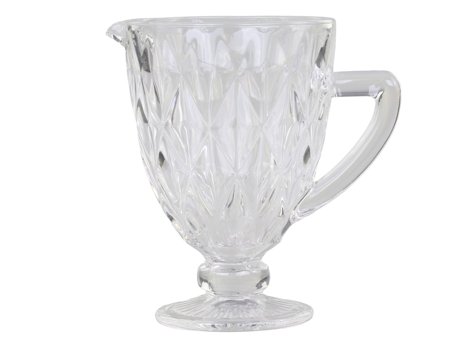 Džbán ze silnějšího skla s dekorem Diamond cut - 15*19,5cm  Chic Antique