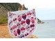 Barevný kulatý plážový bavlněný ručník / osuška s třásněmi Happy Skull - Ø180 cm