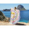 Barevný kulatý plážový bavlněný ručník / osuška s třásněmi Cow Skull - Ø180 cm Barva: bílá/ multiMateriál: 100% organická bavlnaHmotnost : 600g